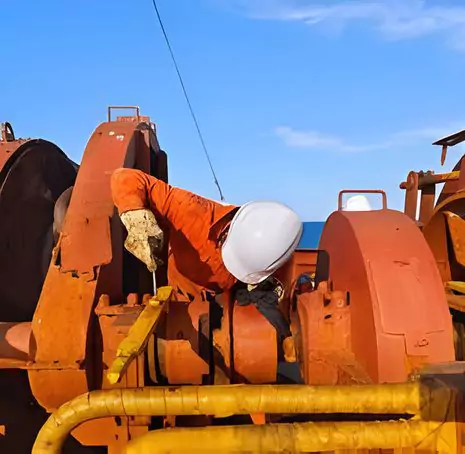 Vesselex team providing expert repair and inspection services for ships