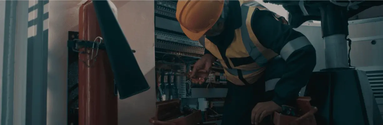 Technicians performing Vesselex ship repair services